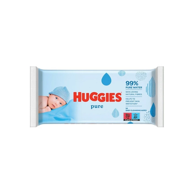 Huggies billendoekjes Pure (56 stuks) (1 pak x 56 stuks)