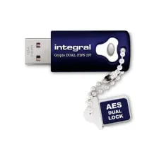 INTEGRAL MEMORY Crypto Dual FIPS 197 USB-Stick 30 256-bits codering 16 GB Blauw INTEGRAL MEMORY Crypto Dual FIPS 197 USB-Stick 30 256-bits codering 16 GB Blauw