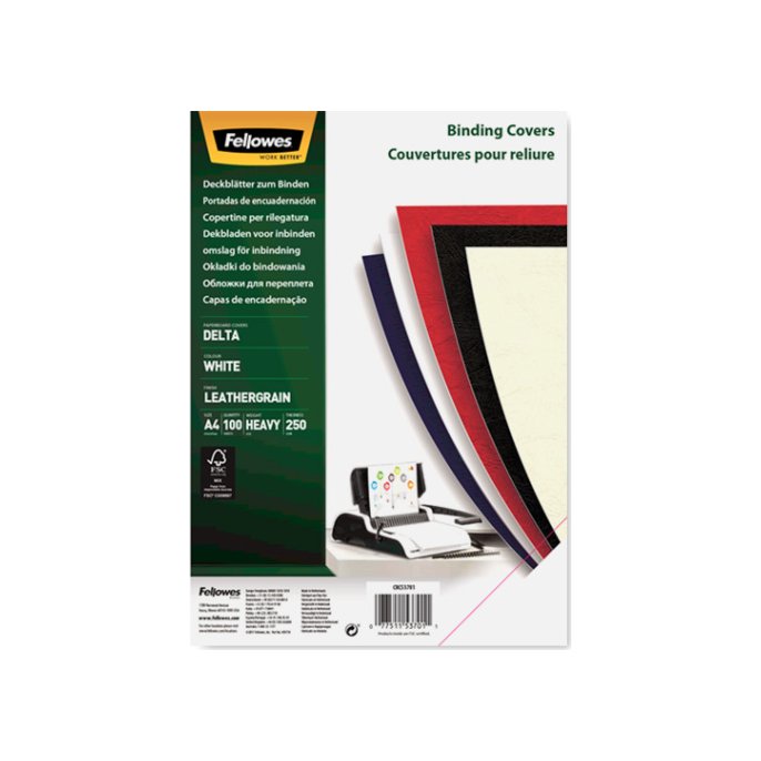 Fellowes Inbindmap leatherl 250g wt/p100 Fellowes Inbindmap leatherl 250g wt/p100