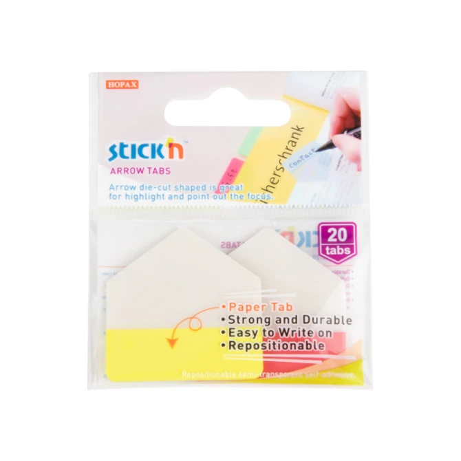 Index Stickn pijl 38x38mm geel/rood