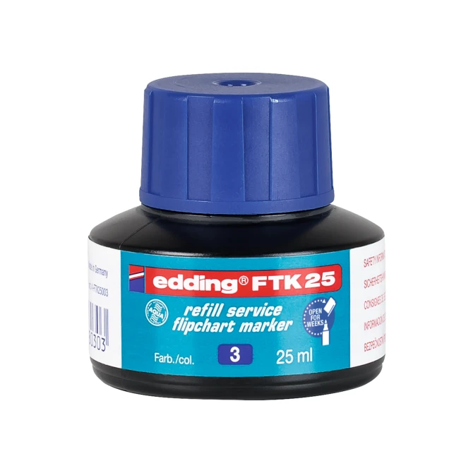 Inkt edding FTK25 blauw/fl25ml