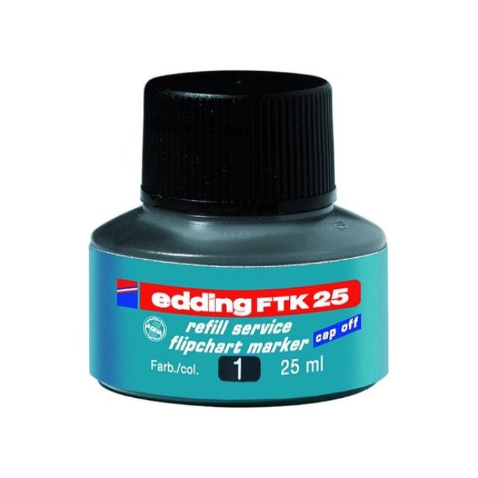 Inkt edding FTK25 zwart/fl25ml Inkt edding FTK25 zwart/fl25ml