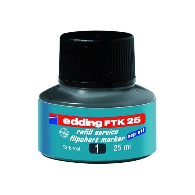 Inkt edding FTK25 zwart/fl25ml