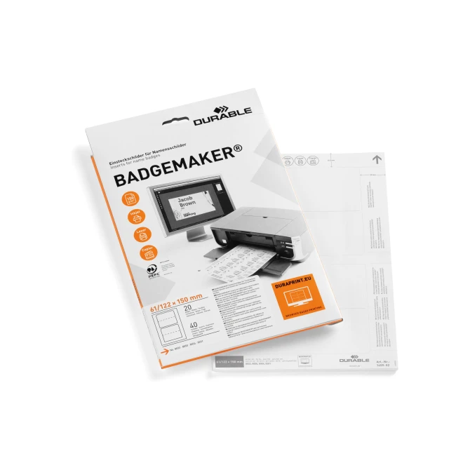 DURABLE 1459 Insteekkaart naambadge 61x150mm (20 stuks) DURABLE 1459 Insteekkaart naambadge 61x150mm (20 stuks)