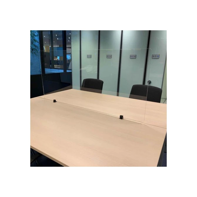 JALEMA Transparant Bureauscherm met klemmen Acryl 1400 x 650 mm