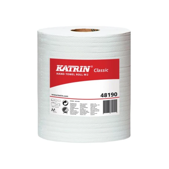 KATRIN CLASSIC Centerfeed Papieren Handdoekrol met huls 2-laags Medium 152 m 400 vel Wit (doos 6 x 400 vel)