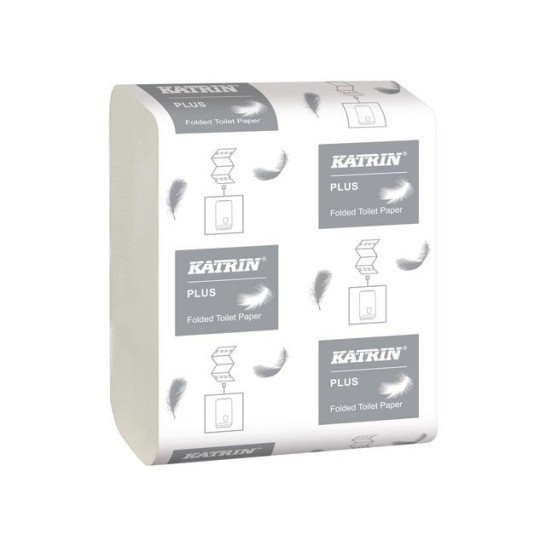 KATRIN Plus Gevouwen Toiletpapier 2 Laags 250 vel Wit (doos 40 x 250 stuks)