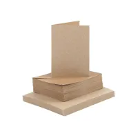 Creotime Kaarten & Enveloppen Naturel 10.5x15 cm (pak 50 sets)