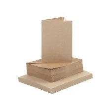 Creotime Kaarten & Enveloppen Naturel 10.5x15 cm (pak 50 sets)