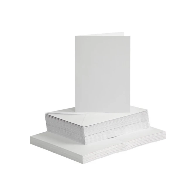 CREOTIME Kaarten & Enveloppen 105x150mm wit (50 stuks)
