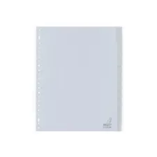 KANGARO O grijze kunststof tabbladen met venstertabs A4 23 rings (set 12 stuks)