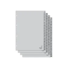 KANGARO Tabblad A4 1-100 PP grijs (set 100 stuks) KANGARO Tabblad A4 1-100 PP grijs (set 100 stuks)