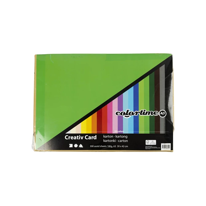 Colortime Gekleurd Karton Assorti (pak 300 vel)