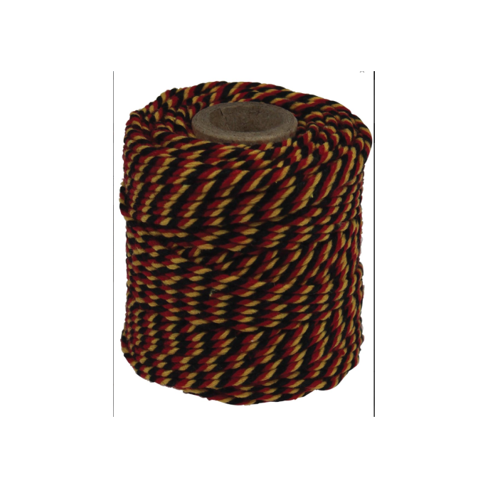 Katoentouw zwart-rood-geel 50g 35m/pk10 Katoentouw zwart-rood-geel 50g 35m/pk10