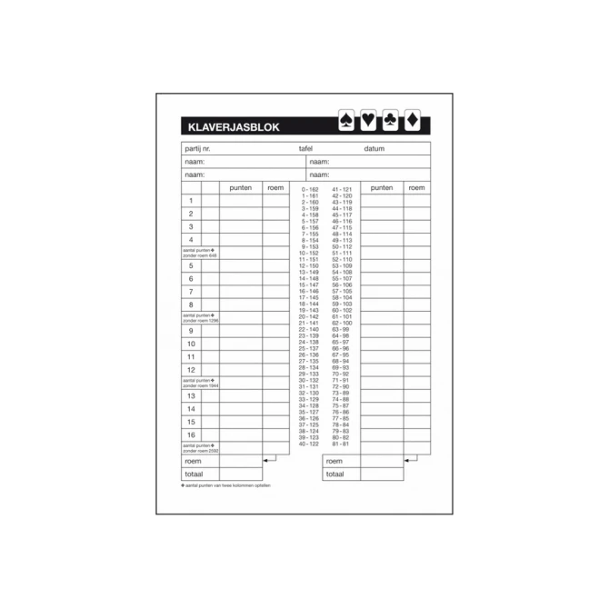Sigel Expres Klaverjasblok A5 (1 blok x 50 vel)