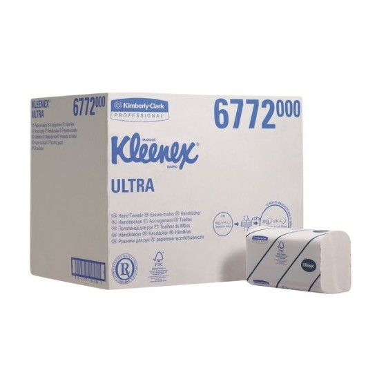KLEENEX® 6772 Papieren Handdoeken 2-laags 21.5x41.5cm Wit (doos 30 wikkels)