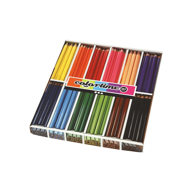 Colortime Kleurpotloden Jumbo Lijndikte 5mm Assorti (doos 144 stuks)