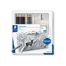 Kleurpotlood STAEDTLER houtskool/set12