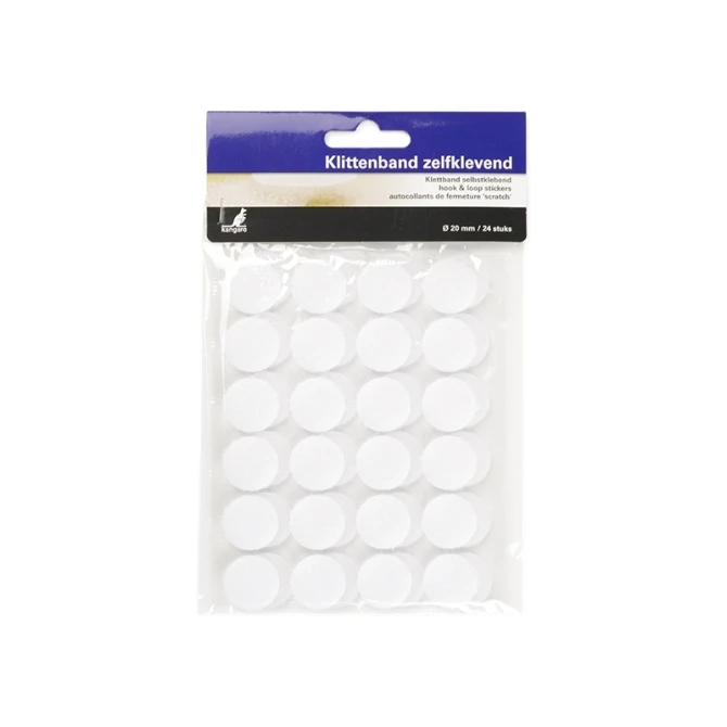 Kangaro Klittenband noppen 20mm wit/pk24