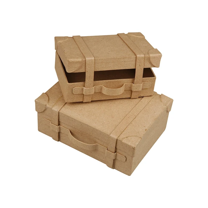 Creotime Koffer mini papier-mâché 2 maten/pk2 (pak 2 stuks)