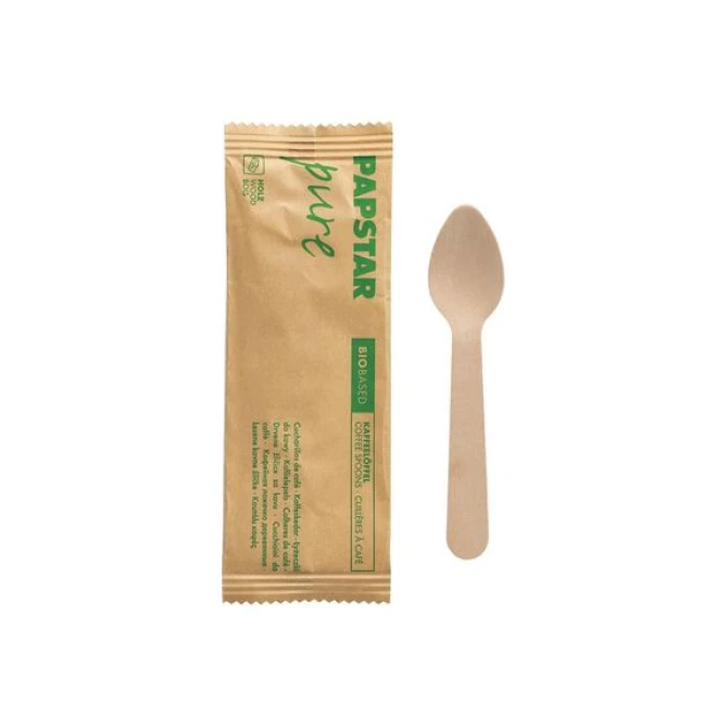 CONPAX Koffielepel hout pure 11cm pst (pak 50 stuks)
