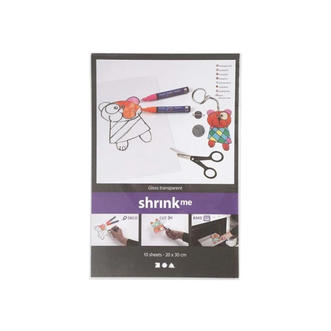 Creotime Krimpfolie 20x30cm glans transp./pk10v (pak 10 vel)