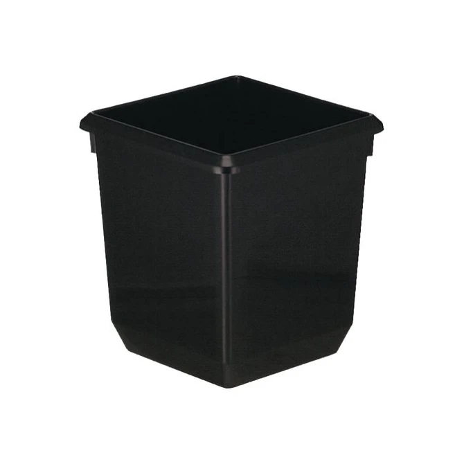 Kunststof papierbak 27 x 27 cm hoogte 31 cm 21 liter zwart