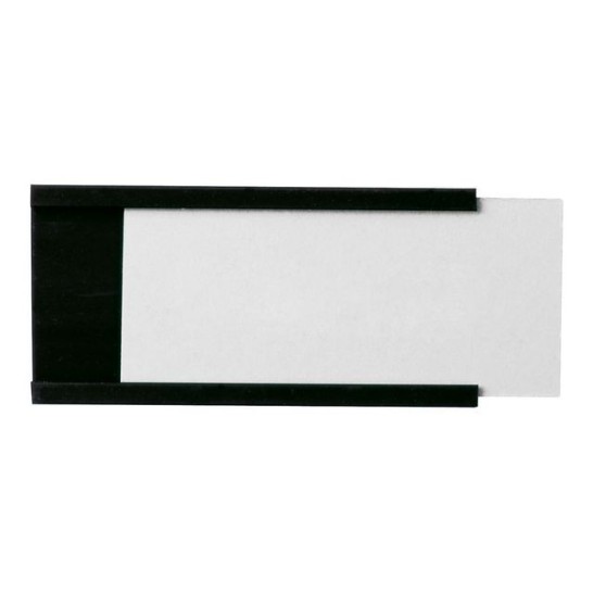 LEGAMASTER Magnetische etikethouder met witte insteeklabels 30 x 120 mm zwart/wit (pak 18 stuks)