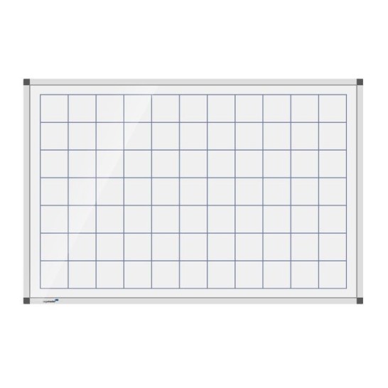 LEGAMASTER Premium Whiteboard met Voorbedrukt Raster (50 x 50 mm) Magnetisch Gelakt Staal 1000 x 1500 mm