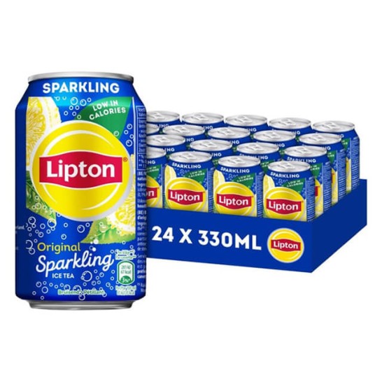 LIPTON Ice Tea Sparkling Blik 0.33 l (pak 24 stuks)