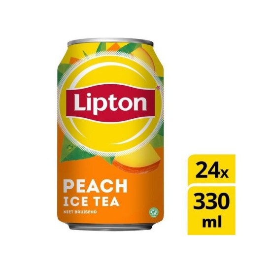 LIPTON Peach Ice Tea 0.33 l Koolzuurvrij Blik (pak 24 stuks)