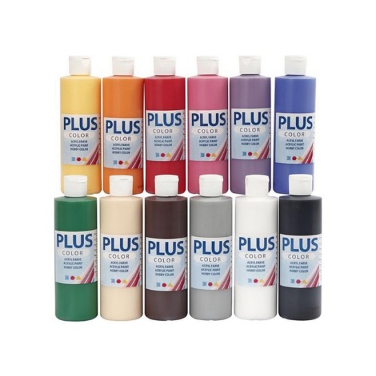 LUCART acrylverf. 250 ml. kleuren assorti (doos 12 flessen)