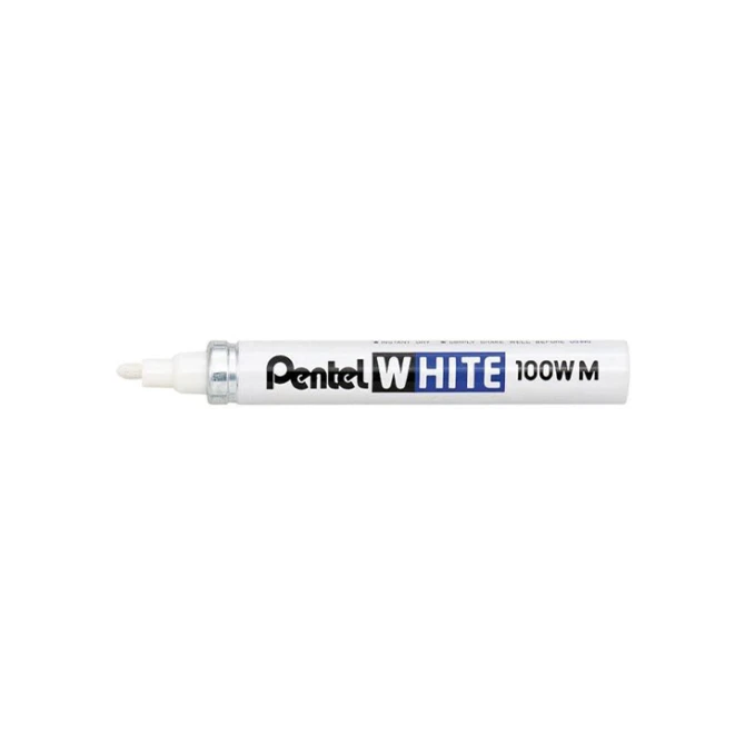 Lakmarker PENTEL X100W wit 3.9mm (12 stuks)