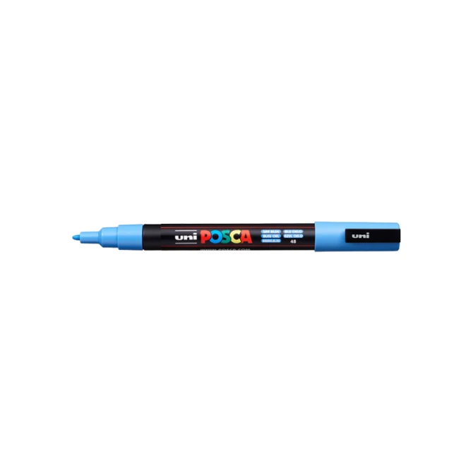 Lakmarker Uni Posca 0.9-1.3mm blauw/pk6