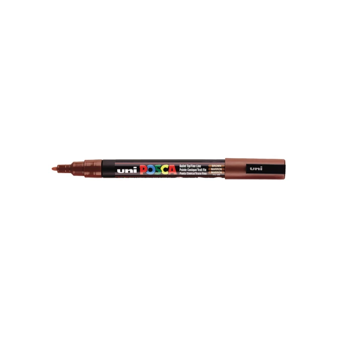 Lakmarker Uni Posca 0.9-1.3mm bruin/pk6