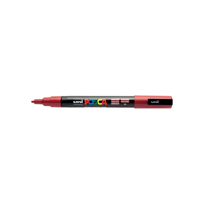 Lakmarker Uni Posca 0.9-1.3mm d rd/pk6