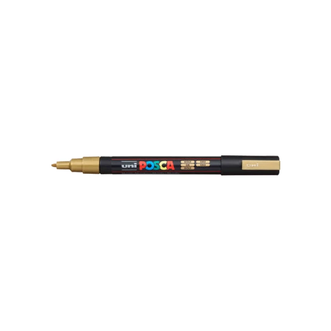 Lakmarker Uni Posca 0.9-1.3mm goud/pk6
