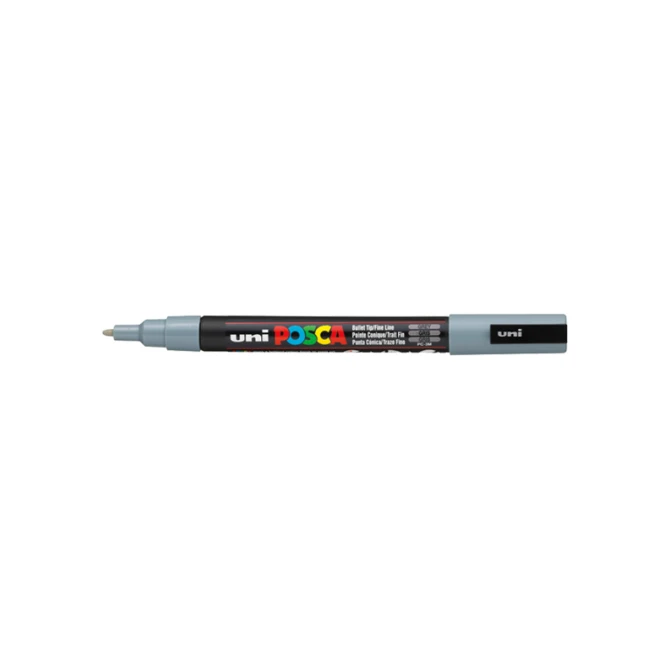 Lakmarker Uni Posca 0.9-1.3mm grijs/pk6