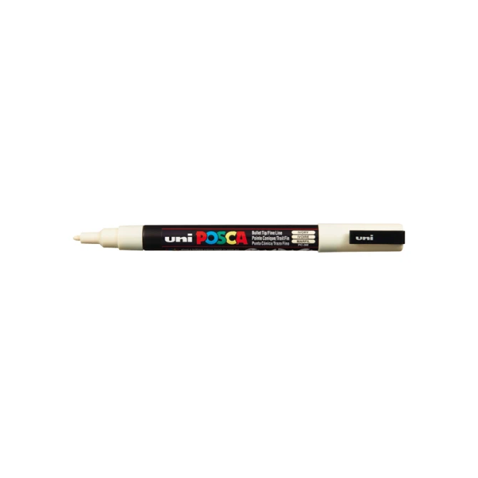 Lakmarker Uni Posca 0.9-1.3mm ivoor/pk6