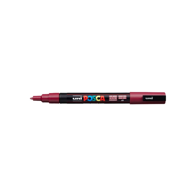 Lakmarker Uni Posca 0.9-1.3mm wijnrd/pk6