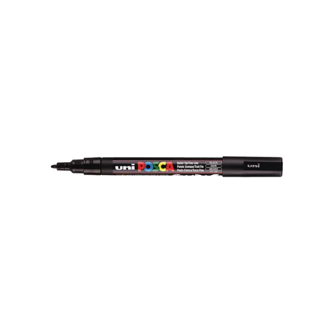 Lakmarker Uni Posca 0.9-1.3mm zw/pk6