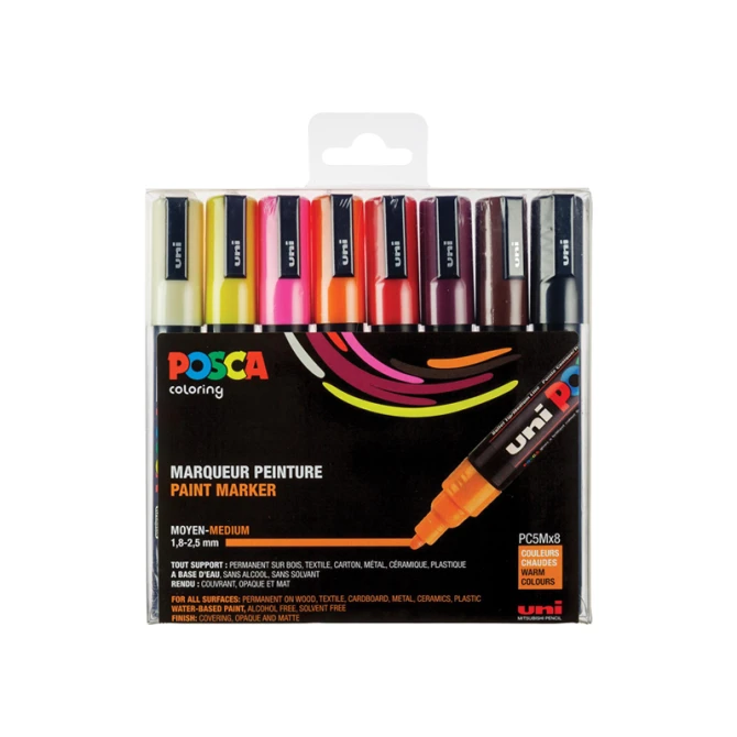 Lakmarker Uni Posca 1.8-2.5mm assor/ pk8