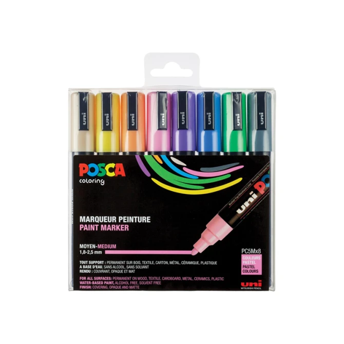 Lakmarker Uni Posca 1.8-2.5mm past/pk8