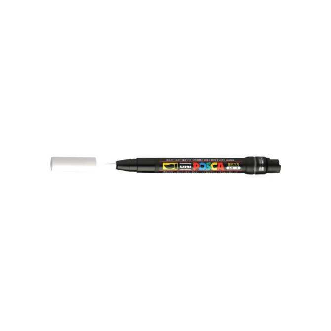 Lakmarker Uni Posca 1 mm wit (5 stuks)