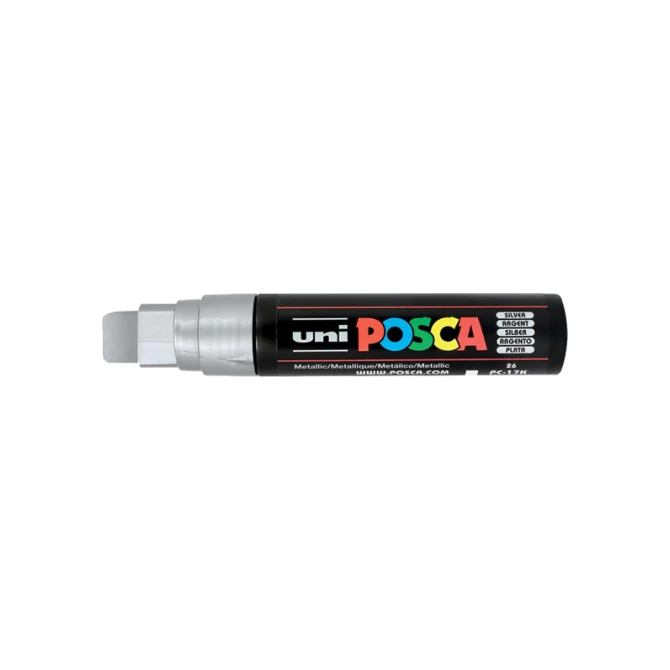 Lakmarker Uni Posca 15 mm zilver (5 stuks)