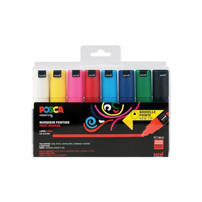Lakmarker Uni Posca 4.5-5.5mm ass/ pk8