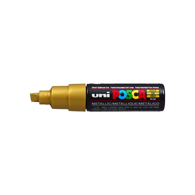 Lakmarker Uni Posca 8mm beitel goud/pk6