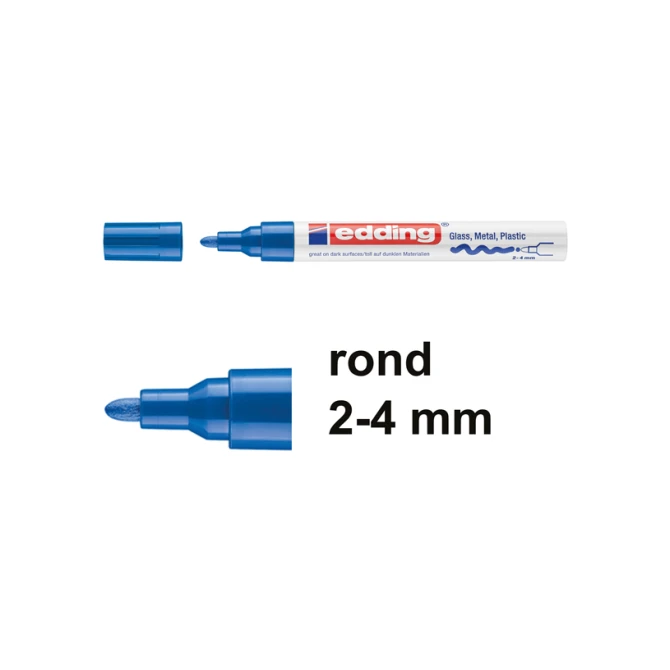 Lakmarker EDDING 750 2-4mm blauw (10 stuks)