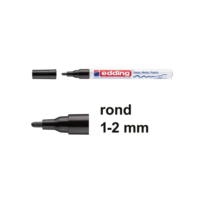 Lakmarker EDDING 751 1-2mm zwart (10 stuks)