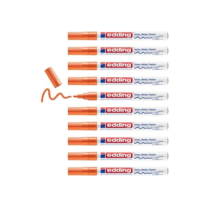 edding Lakmarker edding 751 oranje/ds10 (1 doos x 10 stuks) edding Lakmarker edding 751 oranje/ds10 (1 doos x 10 stuks)